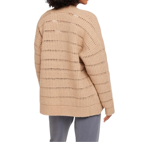 Spiritual Gangster Cassey Wool Blend Open Stitch Cardigan Tan Carmel Womens  NWT - Picture 3 of 16